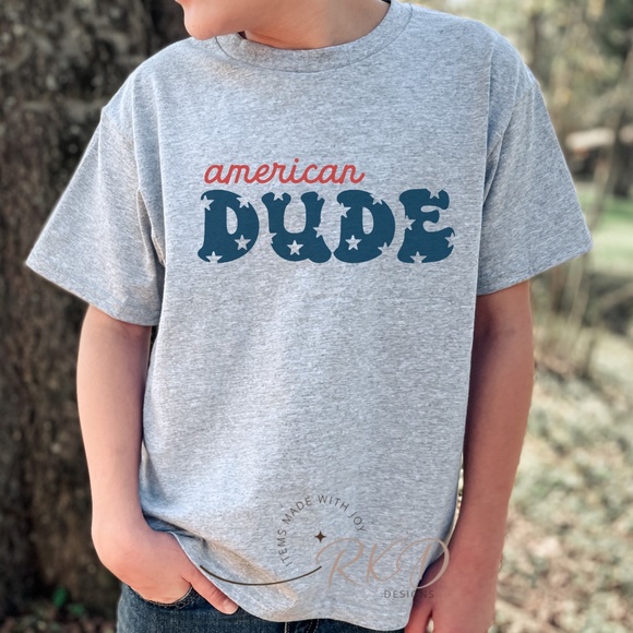 AMERICAN DUDE/4TH OF JULY KIDS TEE - Picture 2 of 4